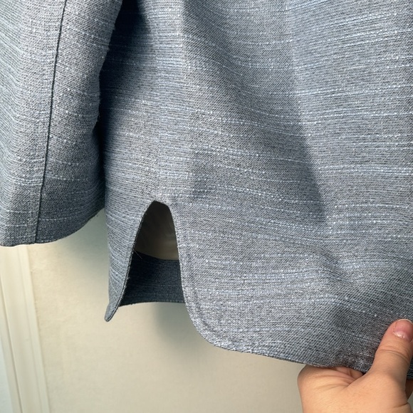 GANNI Blue Slub Recycled Polyester and Linen Blend Jacket Size 34EU - Picture 8 of 10